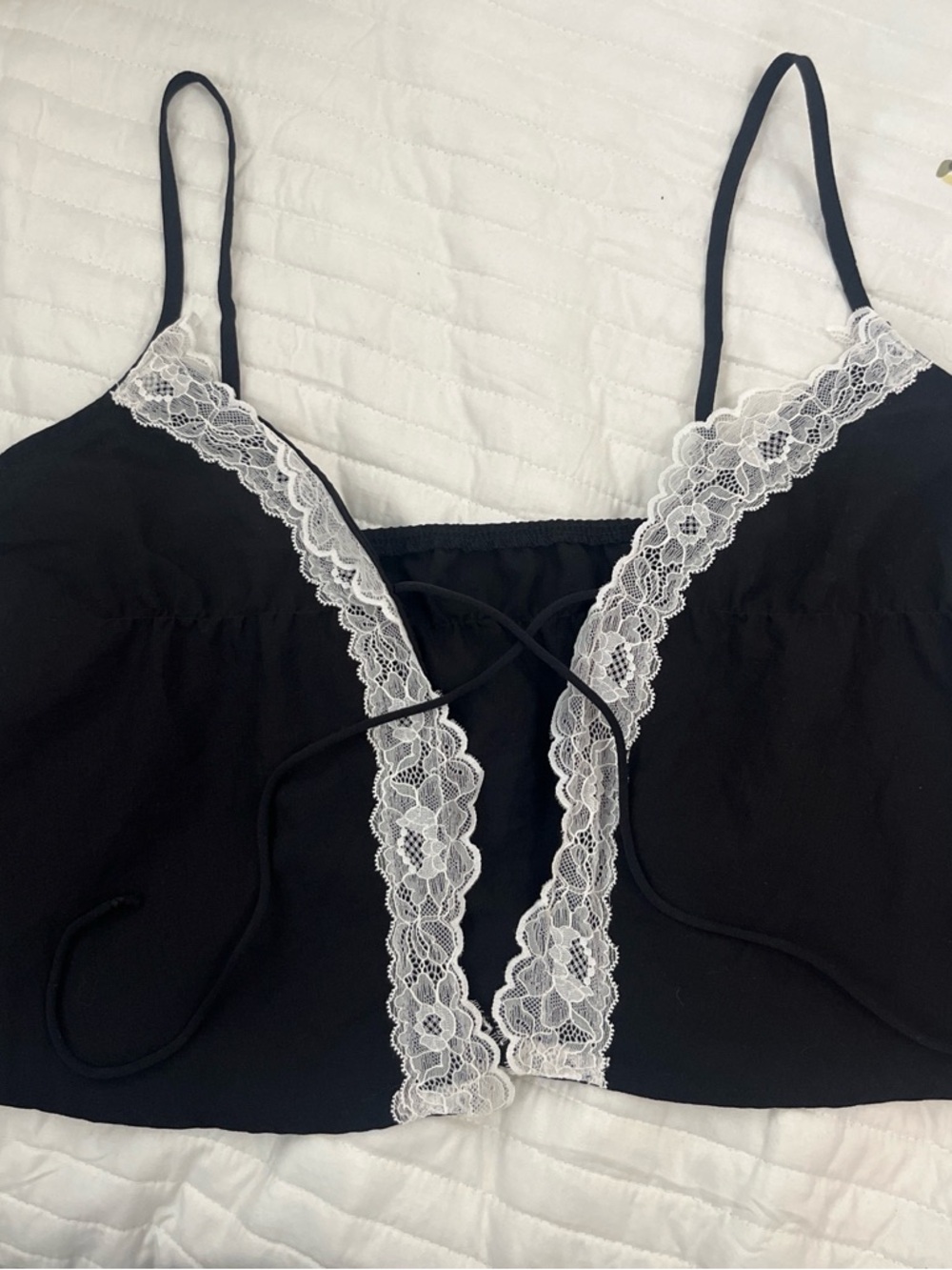 Black Lace-Trim Camisole Bralette - Women Intimates